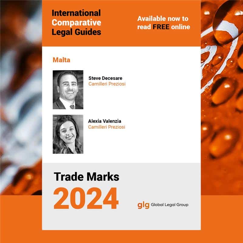 Camilleri Preziosi Contributes to ICLG on Trademarks – 2024