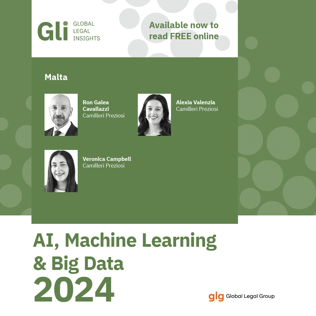 Camilleri Preziosi Contributes to GLI’s Publication on AI, Machine Learning & Big Data 2024